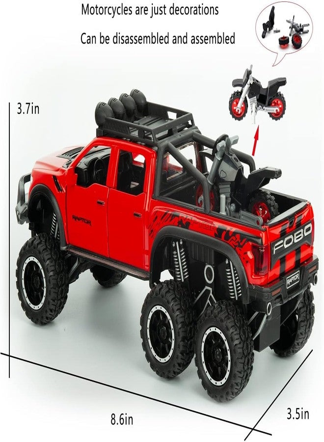 توي شاين سيارة لعبة شاحنة بيك أب F150 رابتور من توي شاين، بمقياس 1:28، مصنوعة من المعدن المصبوب، مزودة بموسيقى وأضواء، بالإضافة إلى خاصية السحب للخلف، وأبواب قابلة للفتح، وميزة فتح الجزء الخلفي، مناسبة للأطفال من عمر 3 سنوات فما فوق، لون أحمر - Image 3